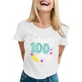 thumbnail image 2 of Tittly T Shirts for Women Spring Tops for Women 100 Days Of School Shirt Women Teacher Tshirts Happy 100th Days Shirt Celebration Appreciation Graphic Tees Tshirts Shirts White XXL, 2 of 5