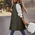 thumbnail image 4 of Fartey Long Puffer Vest for Women Plus Size Winter Warm Sleeveless Zip Up Coats Lightweight Quilted Puffy Jacket Outerwear with Pockets M, 4 of 5