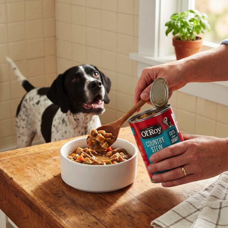 Ol' Roy Wet Dog Food, Country Stew Cuts in Gravy, 22 oz with Real