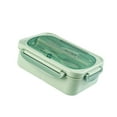 thumbnail image 2 of Fiambrera Bento portátil, reutilizable, a prueba de fugas para microondas, ideal para la oficina, picnic y el hogar. tres rejillas verdes, 2 of 9