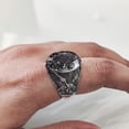 thumbnail image 5 of Black Rutile Mans Ring, Natural Black Rutilated Quartz, Eagle, Silver Jewelry, 925 Silver Ring, Gift, Heavy Mens Ring, Arabic Design, Ottoman Style Ring, Christmas, Turkey Mens Signet Ring, 5 of 8