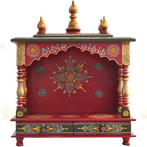 Home Temple Wooden Temple Pooja Mandir Pooja Temple withot LED Bulb