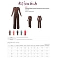 thumbnail image 5 of A2Y Women's Long Sleeve Wide Leg Elastic Waist Back Key Hole Long Pants Jumpsuit Americano 1XL, 5 of 5