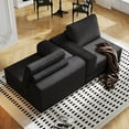 thumbnail image 3 of 78.7" Boneless Loveseat Couch, Cloud Modular Sectional Sofa, Unique Knitted Fabric, Comfy Deep Seat Cloud Couch for Living Room, Bedroom, No Assembly Required(Black), 3 of 8