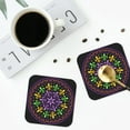 thumbnail image 5 of Bingfone Vintage Mardi Gras5 Leather Drinks Coasters With Set Of 6,Suitable For Home Kitchen,Coffee Cup Coasters Home Gift, 5 of 9