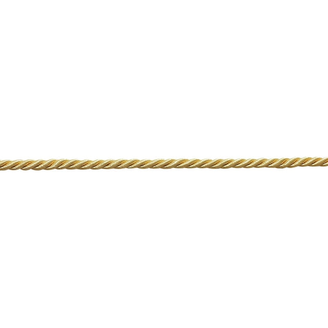 3/16" (0.5cm) Small Shiny Twisted Rope without Lip | Cord Trim (Style# 0316NL), Light Gold #B7 (Light Yellow Gold) 54.6 Yards (164 ft/50m)