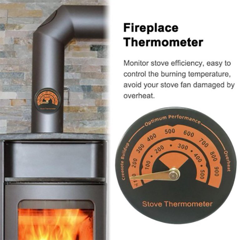 BRONGSLEET Magnetic Stove Thermometer Wood Burner Top Thermometer Stove  Temperature Meter Stove Flue Pipe Thermometer Fireplace Accessories for  Avoiding Stove Fan Damaged by Overheating - Walmart.com