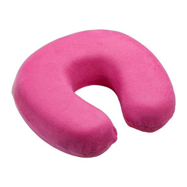 Almohada de viaje con funda extraíble, ligera, suave y con soporte para cabeza y cuello, espuma viscoelástica. Rosa roja