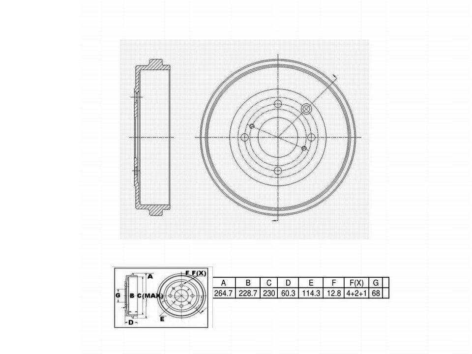 Winstop Brake Drum, Rear WS242192, Nissan Versa 2012-2007