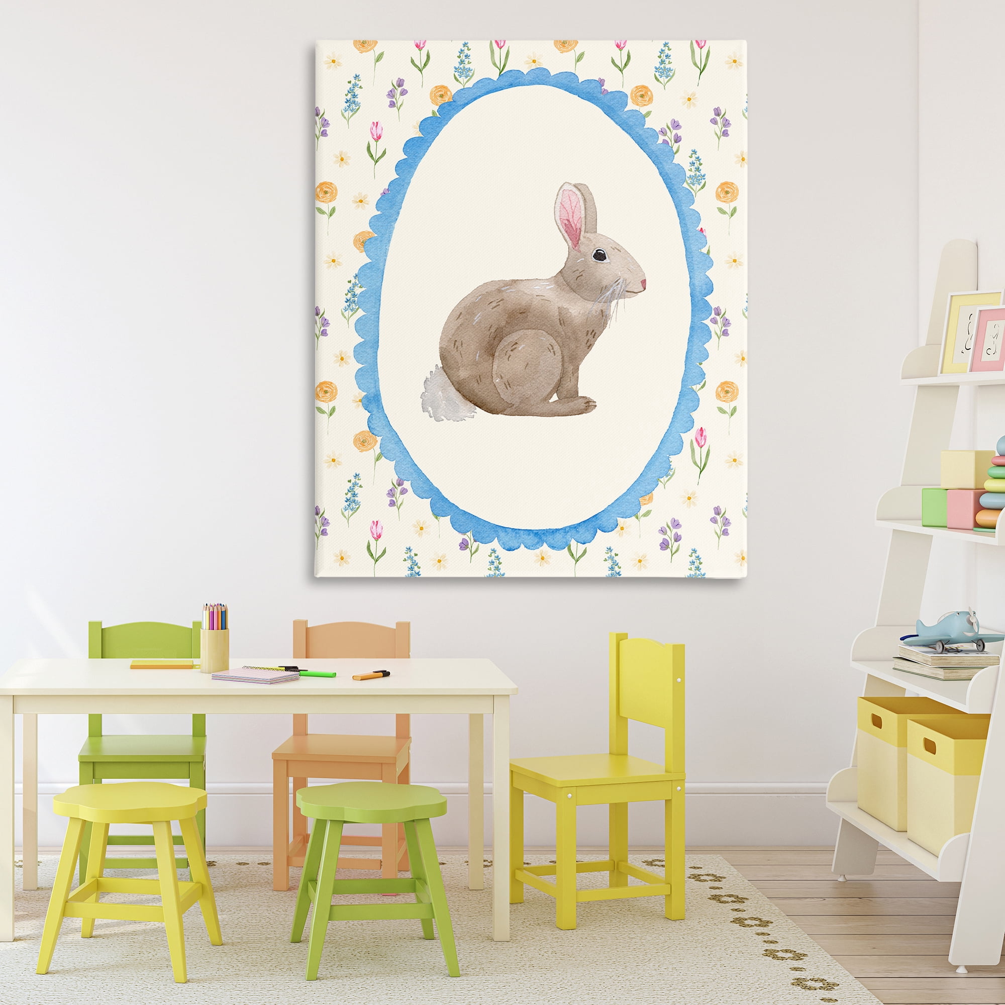 Stupell Industries Delicate Spring Bunny Florals Canvas Wall Art, design by Nina Jacobs