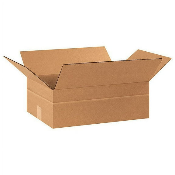 ZoroSelect Multi-Depth Corrugated Boxes, 17 1/4" x 11 1/4 x 6", Kraft, 25/Bundle