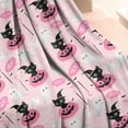 thumbnail image 2 of Pink Halloween Black Cats Ghosts and Pumpkins Blanket,Comfortable Soft Flannel Throw Blanket,All Season,Warm Lightweight Blankets for Sofa Bed Couch Living Room Chair,50"x60", 2 of 4