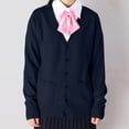 thumbnail image 2 of PMVFHDE Women's Winter Japanese Style Solid Color Cute Casual Long Sleeve Button Pocket Warm Sweater Cardigan Blue,L, 2 of 4