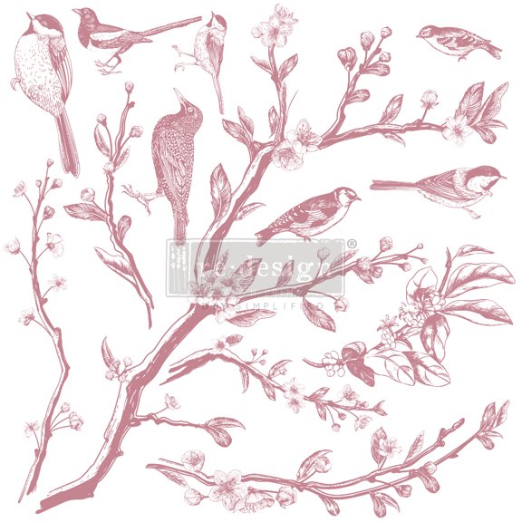 Prima Marketing Re-Design Decor Clear Cling Stamps 12"X12"-Springtime