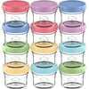 KeaBabies 12pk Prep Baby Food Storage Containers, 4oz Leak-Proof Glass Baby Food Jars (Nord)