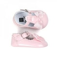 thumbnail image 3 of Topwoner Newborn Baby Girls Shoes PU Leather Bow Buckle First Walkers Soft Soles Non-slip Footwear Crib Shoes 0-18M, 3 of 6