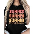 thumbnail image 6 of Women's T-Shirt SUMMER Sunshine Coral Red Ombre Simple Short Sleeve Casual Tee Classic Crew Neck T Shirt for Women Black, XL, 6 of 7
