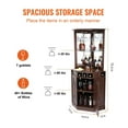 thumbnail image 3 of Corner Bar Cabinet, Wine Cabinet for Liquor & Glasses, Freestanding Farmhouse Buffet, Black Walnut, 3 of 7