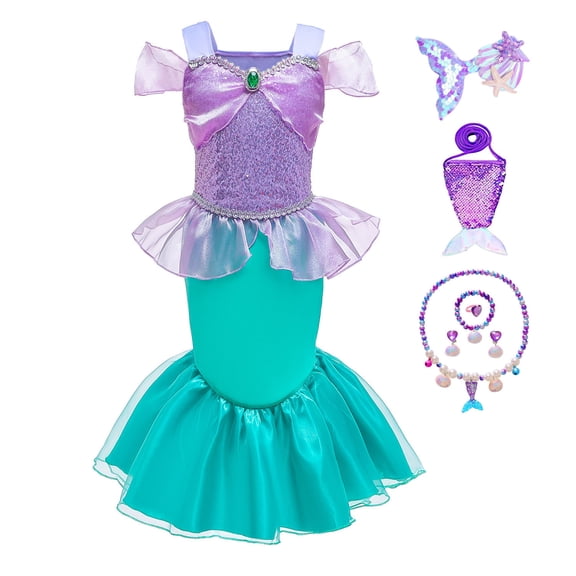 Princess Mermaid Costume Dress Birthday Party Halloween Cosplay Costumes 3-8Years