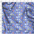thumbnail image 4 of Soimoi Blue polyester Crepe Fabric Text & Soft Drinks Party Printed Fabric 1 Yard 42 Inch Wide, 4 of 5