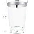 thumbnail image 4 of VeZee Simcha Collection 10oz. disposable Fancy Silver Rim Clear hard Plastic Tumblers/Cups, for Wedding ,Elegant Party & All Occasions.:160CT, 4 of 5