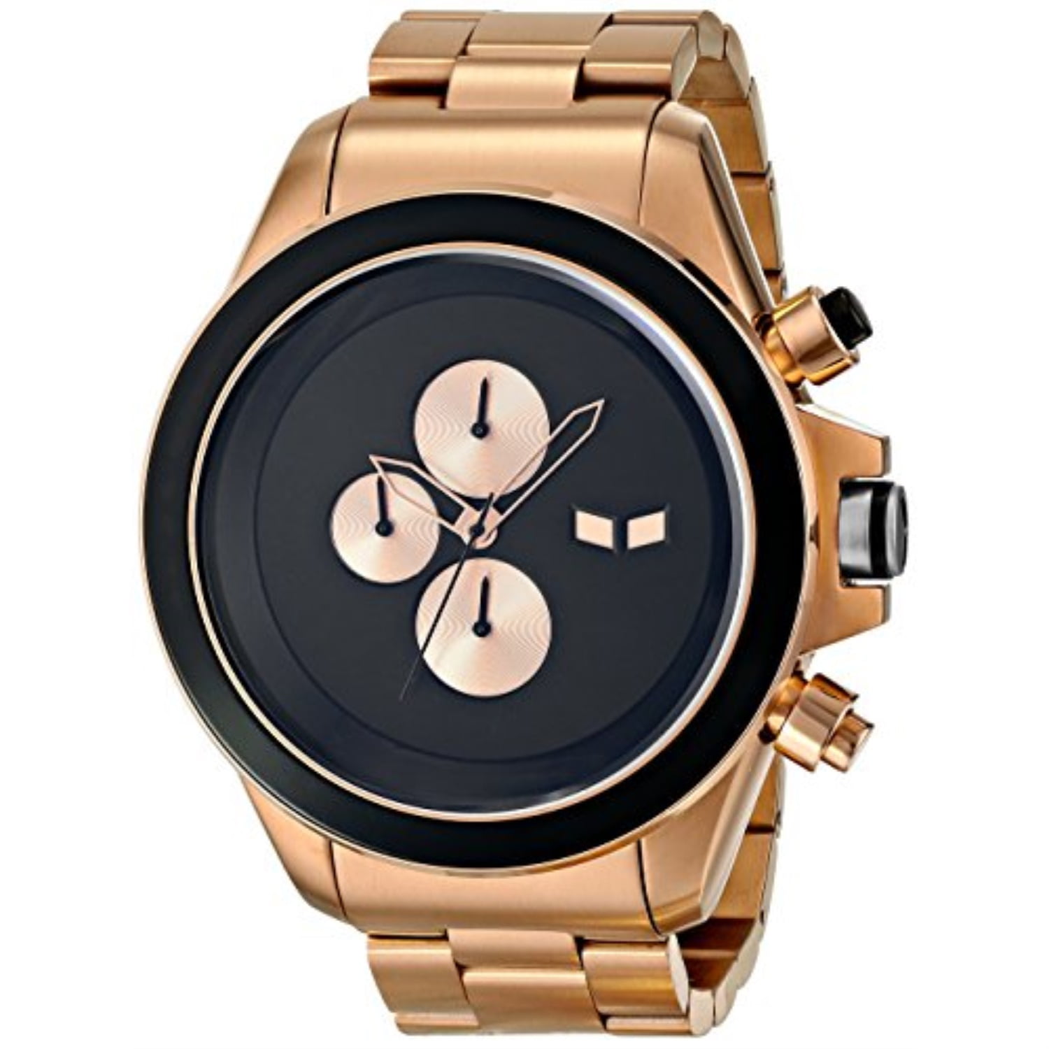 Vestal vestal men's zr3019 zr3 minimalist rosegold black chronograph