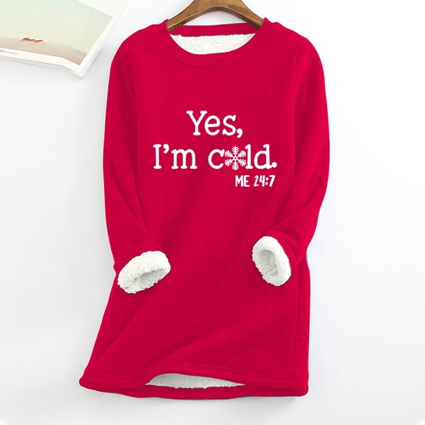 ICHUANYI liquidación mujer sudadera de lana gruesa manga larga estampado terciopelo cálido cuello redondo ropa interior Tops ICHUANYI WER202308175009