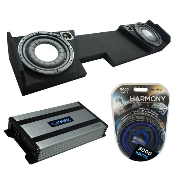 14 - 18 Chevy Silverado Double Cab Harmony HA-F104 Dual 10 Sub Box HA-A800.1 Amp