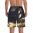 thumbnail image 3 of KLL Sleeping Dragon In Forest Men's Casual Summer Beach Shorts Hawaiian Shorts with Pockets-3X-Large, 3 of 5