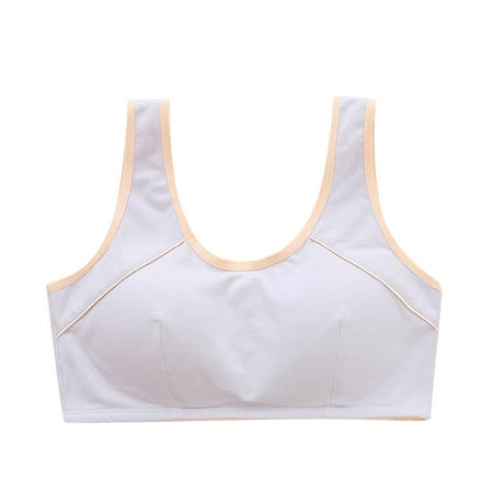 Kureaily Kids Toddler Girls  Sports Bra Cotton Bustier Wide Straps Training Bra Strap Top With Removable Pads For Children Teenagers Teenage Girl Underwear Simple Pack 95