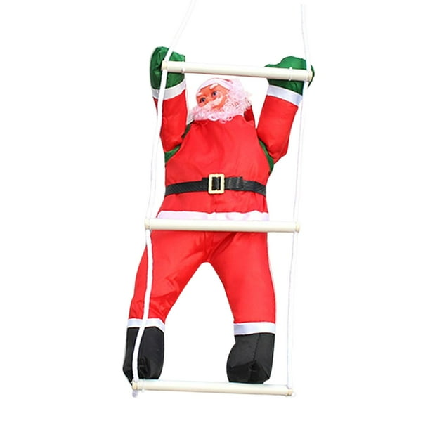 Preciosa escalera de Papá Noel para escalar, adorno decorativo para árbol de Navidad. Escalera de escalada