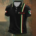 thumbnail image 2 of Polo T Shirts for Men Halloween Skeleton Letter Printed Casual Short Sleeve Button Up Collared Tee Slim Fit Stretchy Breathable Summer Mens Shirts Black3 XXXL, 2 of 3