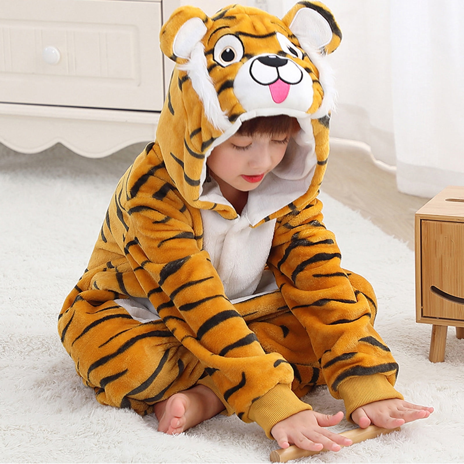 CUZIBR Baby Boys Girls Rabbit Animal Winter Romper Jumpsuit Oneise One-Pieces Hoodie Long Sleeve Sets Outfits Leisure Dailywear For Toddler,Yellow,5-6 Years