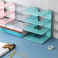 thumbnail image 4 of Clearance Office&Craft&Stationery under $10 Acrylic File Organizer For Desk Desktop Document/Mail Organizer 4 Compartments Plastics Bookshelf Floating (12.5, 4 of 4