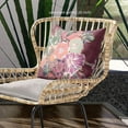 thumbnail image 2 of Amrita Sen Friendship Bouquet Indoor/Outdoor Pillow with Removable Cover in Purple Green Peach16x16, 2 of 4