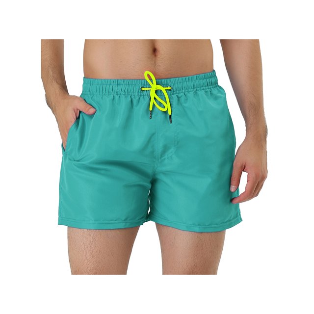 INSPIRE CHIC Men's Shorts Drawstring Waist Mesh Lining Board Beach Swimwear 32 Light Blue