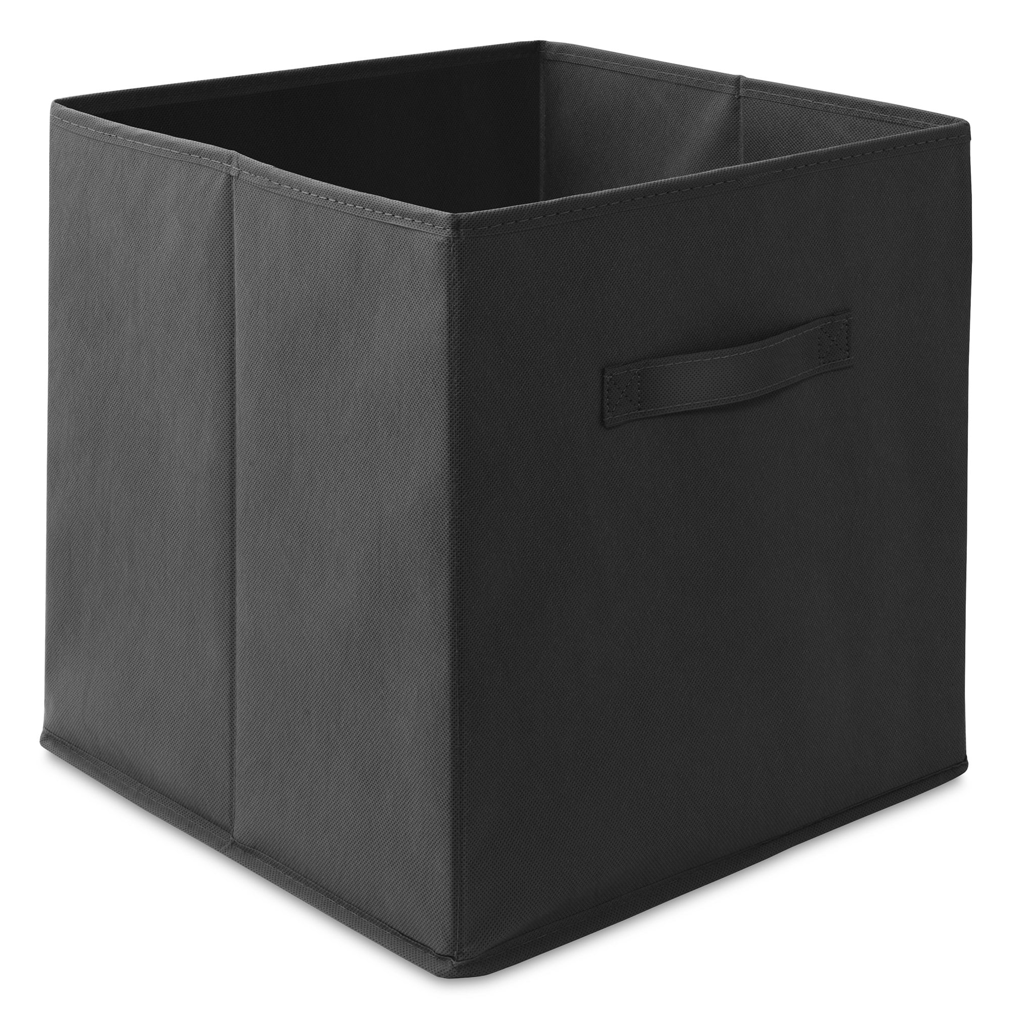 Casafield Set of 12 Fabric Storage Cube Bins, Black - 13" Collapsible Foldable Cloth Baskets for Shelves and Cubby Organizers