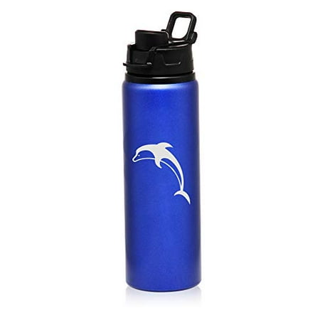 

MIP Brand 25 oz Aluminum Sports Water Travel Bottle Dolphin (Blue)