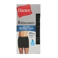 thumbnail image 2 of Hanes Men’s Boxer Brief Underwear Pack, Cotton Stretch, Black, 6-Pack, 2 of 9