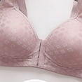 thumbnail image 5 of YWDJ Bras for Women Half Cup Front Closure Lounge Bras Wireless Comfortable Bras Wide Strap Full Coverage Push up Wrap Bras Padded Plus Size Comfort Bras Solid Sleep Bras Pink S, 5 of 6