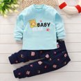 thumbnail image 2 of TOWED22 Toddler Boys Clothes Outfits 2Pcs Set Long Sleeve Print Round Neck Cotton T-Shirt Elastic Waist Joggers Warm Fall Winter(Sky Blue,6-7 Y), 2 of 6