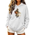 thumbnail image 2 of DIOAZUD Women's Halloween Sweatshirts Plus Size Ghost Graphic Pullover Hoodies Stretch Loose Fit Long Sleeve Sweater Tops Halloween Costumes, 2 of 5
