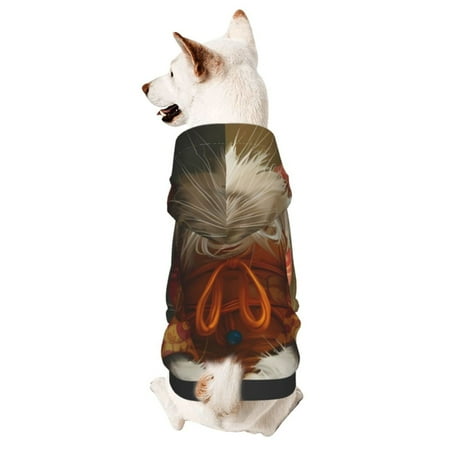 Haiem Haystack Meditating Cat for Winter Dog Hoodie Sweatshirts with Pockets Warm Dog Clothes for Small Dogs Chihuahua-Large