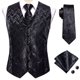 thumbnail image 1 of Chaleco de seda púrpura para boda para hombre, conjunto de gemelos y pañuelo entallado de Cachemira, chaleco sin mangas con cuello en V para fiesta, 1 of 5