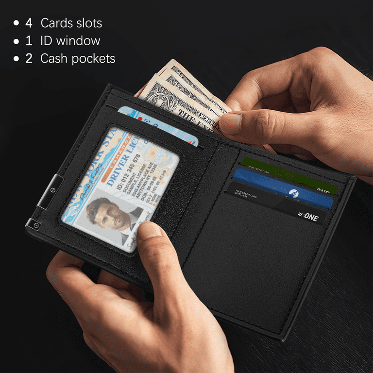 Cshidworld Bifold Leather Wallet for Men, Black photo 3