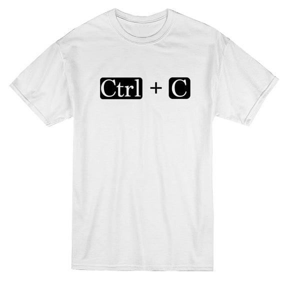 Ctrl   C Copy Geek Matching Dad Son Graphic Men White T-Shirt, Male Large