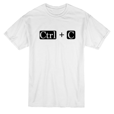 Ctrl + C Copy Geek Matching Dad Son Graphic Men White T-Shirt, Male Large