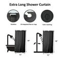 thumbnail image 2 of Evideco Extra Long Shower Curtain Polyester Hook Less Cubic 79"L x 71"W Black, 2 of 5