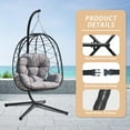 thumbnail image 7 of FKSLIFE Adult Steel Egg Hanging Chair with Cushion, Black, 7 of 7