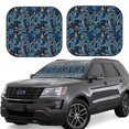 thumbnail image 6 of Kdxio Blue Leaves A Print 2-Piece Sun Shade Front Windshield - Foldable Car Front Window Sunshades for Most Sedans SUV Truck, 6 of 6